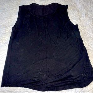 Black holey tank top